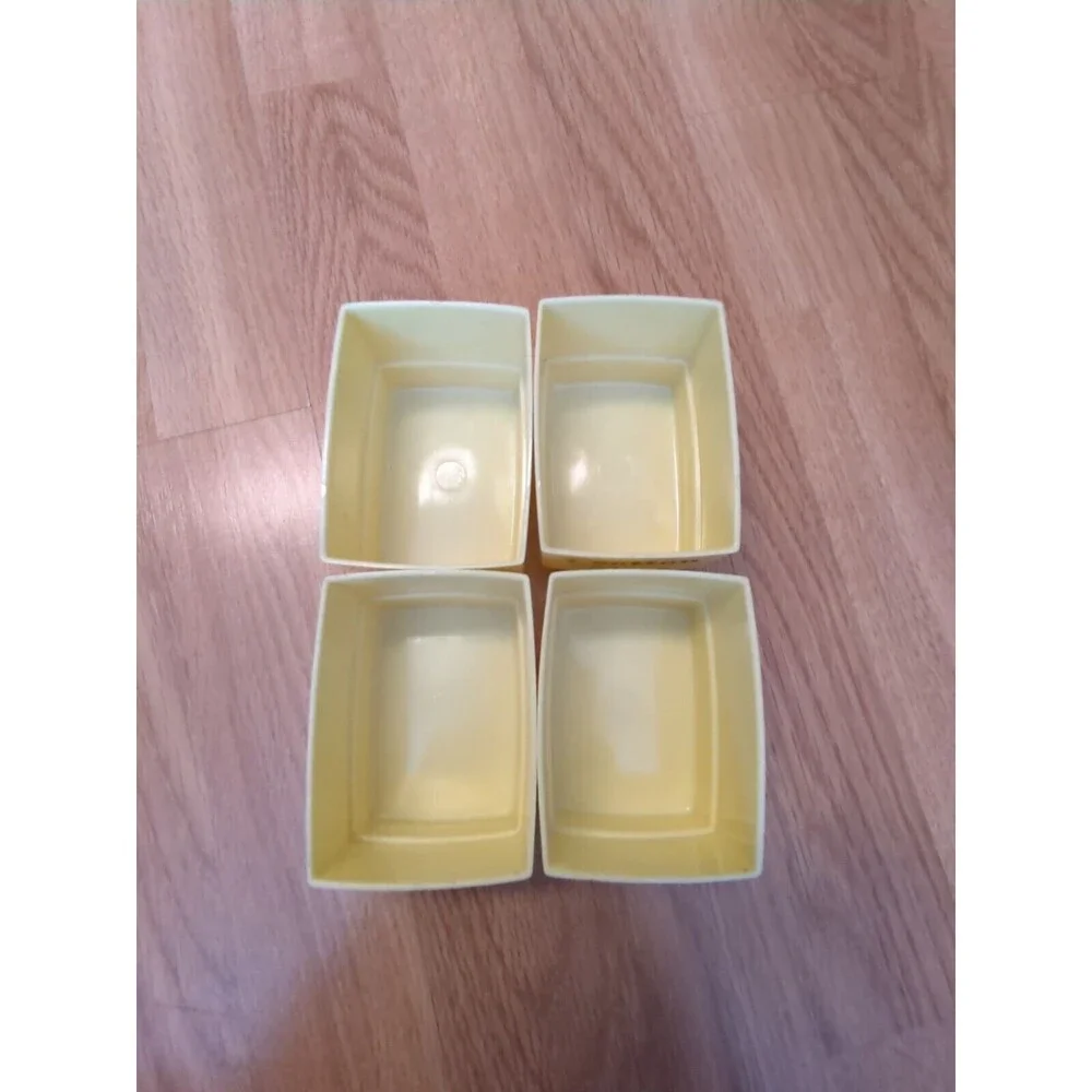 Clarolyte Plastic Baby Caddy Vanity Set Yellow Vintage Lotion Swabs Cotton Pins